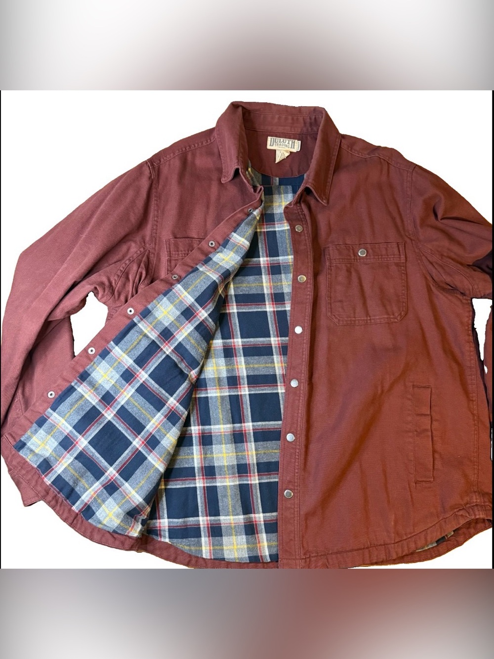 Duluth Trading Co Fire Hose Flannel Lined Limber Jac Canvas Jacket Mens 2XL Red